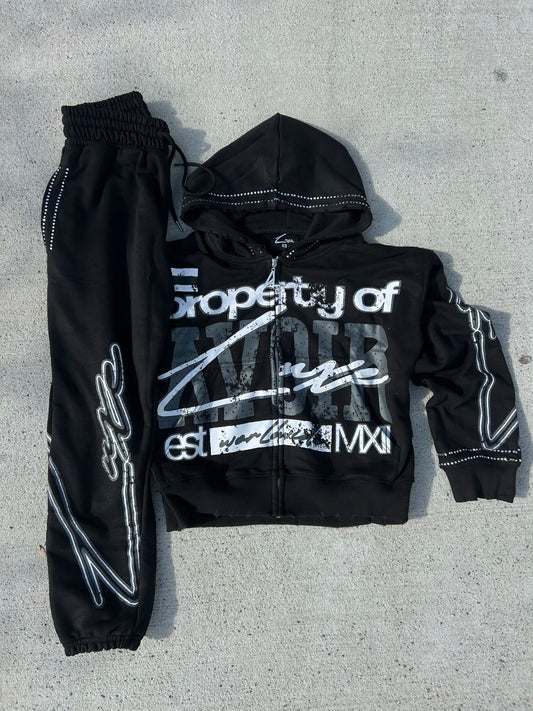 Black/grey “property sweatsuit”